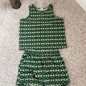 Kate Quinn Forest Green Geometric Set
